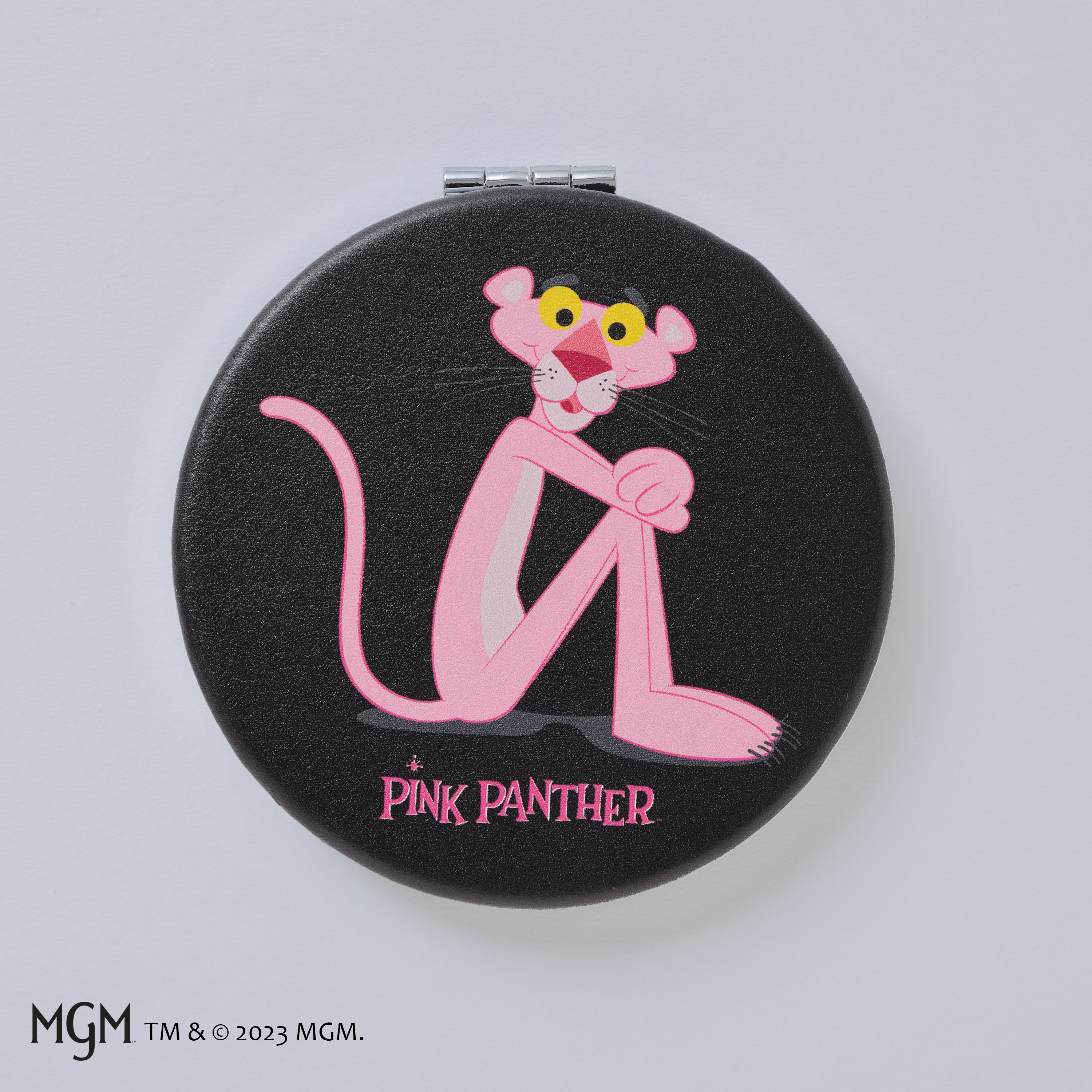 【ピンクパンサー】PUコンパクトミラー