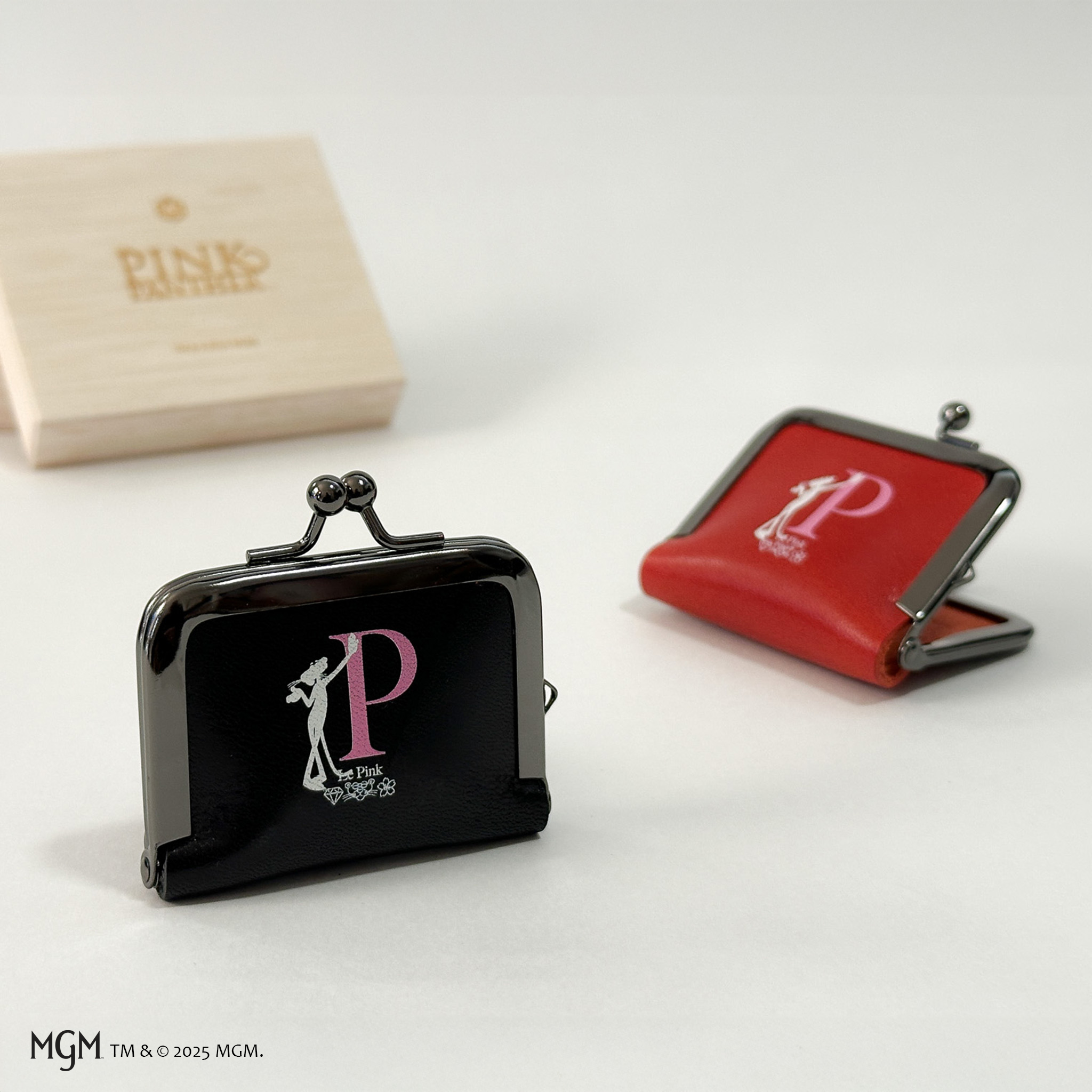 PinkPanther 空禅コラボ 麻の葉×栃木レザー（ミニがま口）