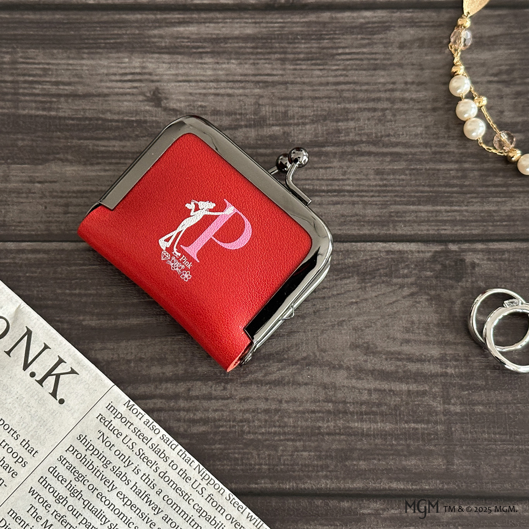 PinkPanther 空禅コラボ 麻の葉×栃木レザー（ミニがま口）