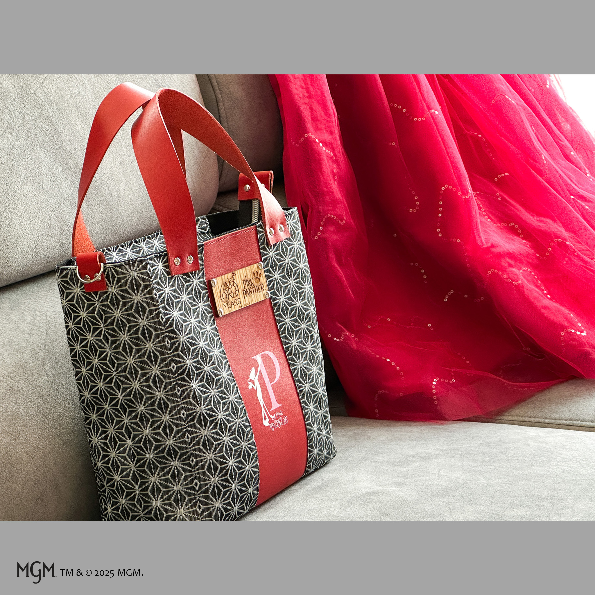 PinkPanther 空禅コラボ 麻の葉×栃木レザー（バッグ・ミニがま口付）