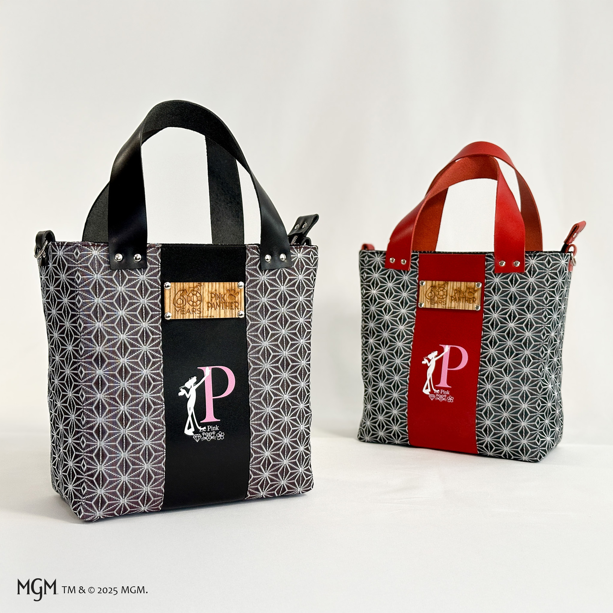 PinkPanther 空禅コラボ 麻の葉×栃木レザー（バッグ・ミニがま口付）