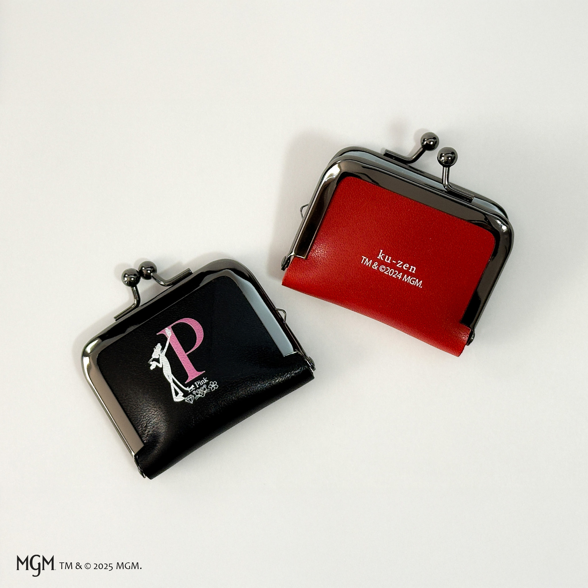 PinkPanther 空禅コラボ 麻の葉×栃木レザー（ミニがま口）