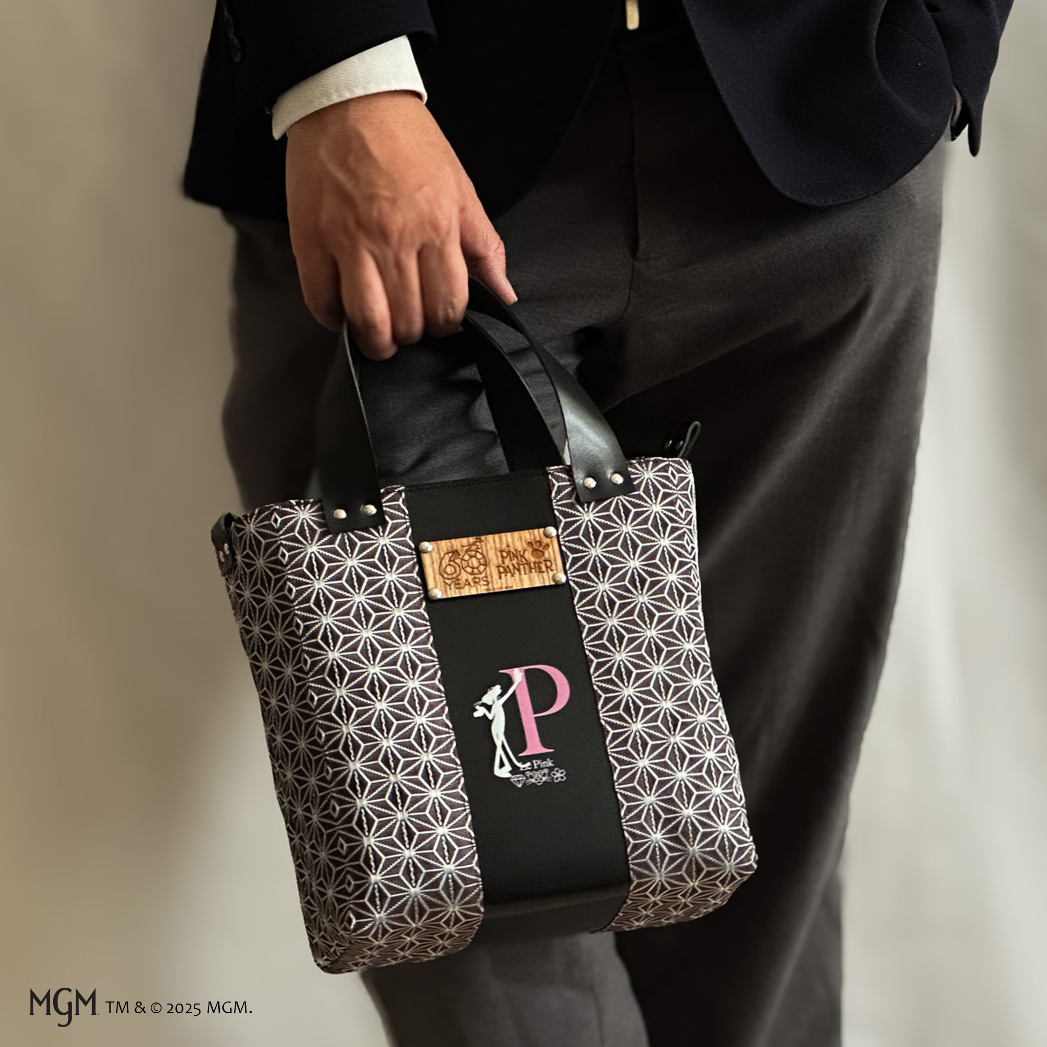 PinkPanther 空禅コラボ 麻の葉×栃木レザー（バッグ・ミニがま口付）